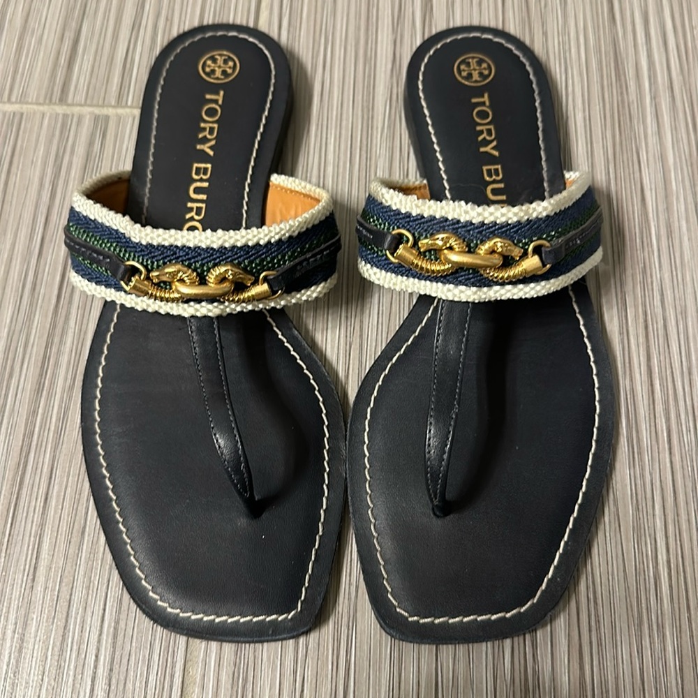 Tory Burch sandals with gold decorations